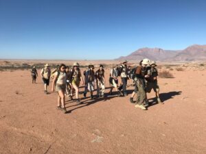 Students from The King Alfred School trek across the Namibian desert