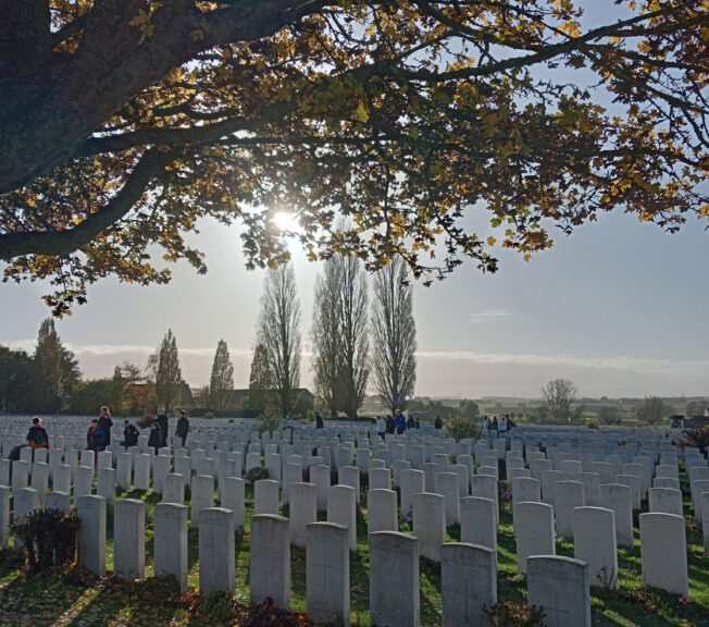 Sunset over Tyne Cot cemetery