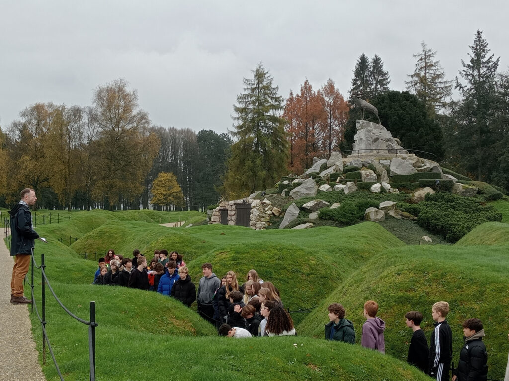 Students visiting significant Somme battlefield sites from WW1