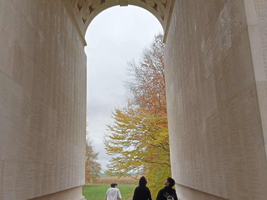 Year 9 Students at the Thiepval Memorial, Belgium