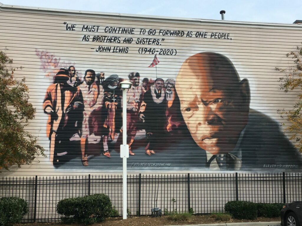 A painted mural dedicated to the American Civil Rights movement