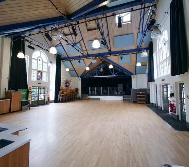 Hall hire available at The King Alfred School North London, Main Hall