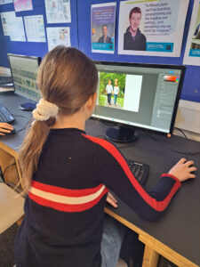 A student works on the computer in the ICT lab at The King Alfred School North London